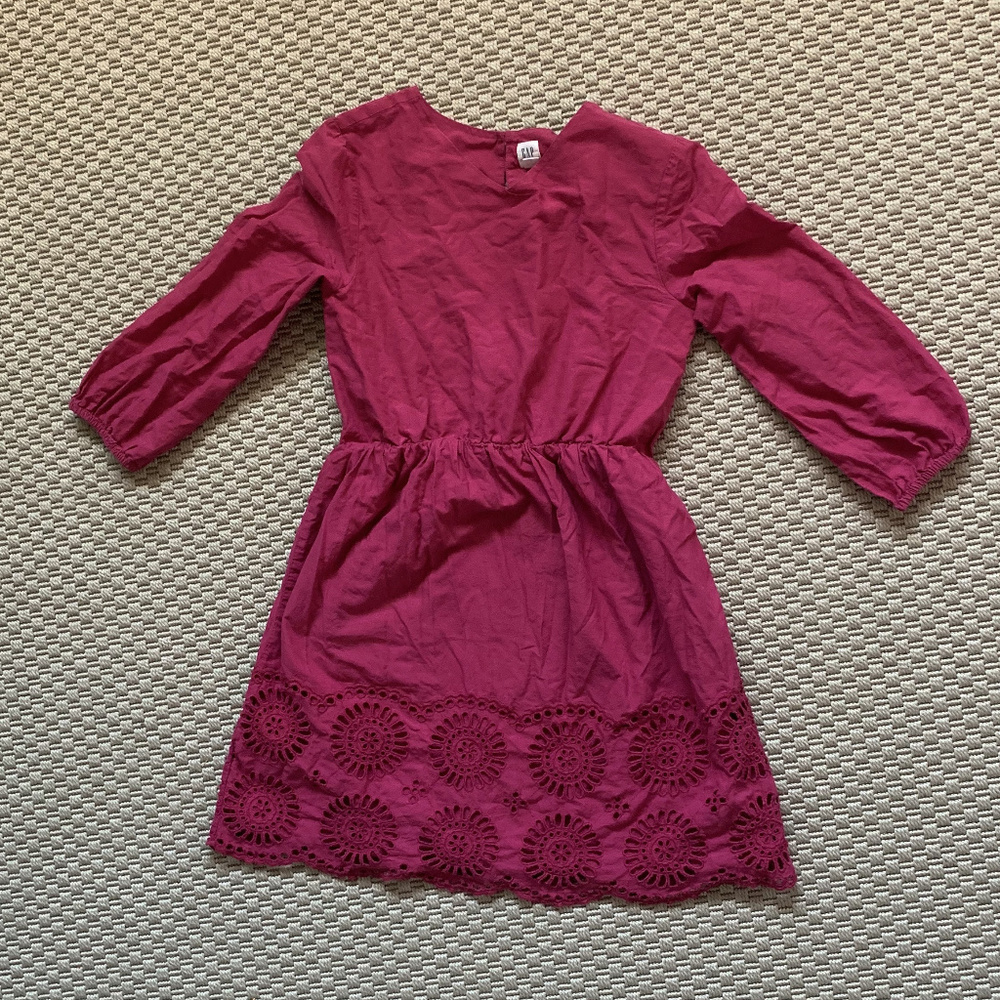 🔥FINAL SALE: Gap Raspberry Embroidered Girls Dress